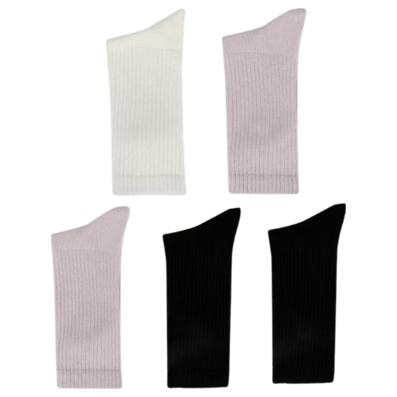 Langsha Women s 5-Pair Pure Cotton Mid-Calf Socks (Autumn/Winter, Thick & Breathable) Morandi Colors, 5 Pairs