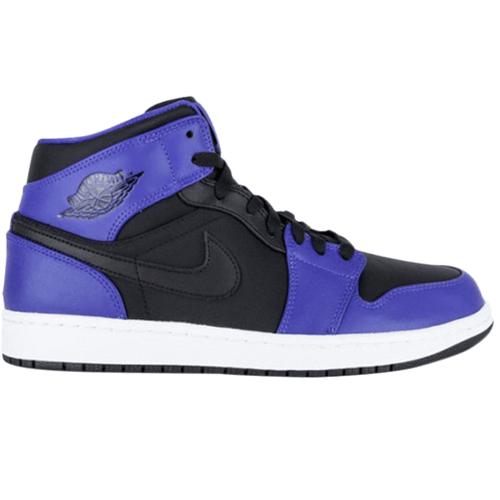New JORDAN 1 Mid Black Dark Concord 2014 554724-019