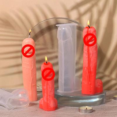1 Stück Silikon-Kerzenformen im Penis-Design Lustige Gussformen 3D Silikonform für DIY Kreative Kerzendeko Besondere Geschenke Transparent