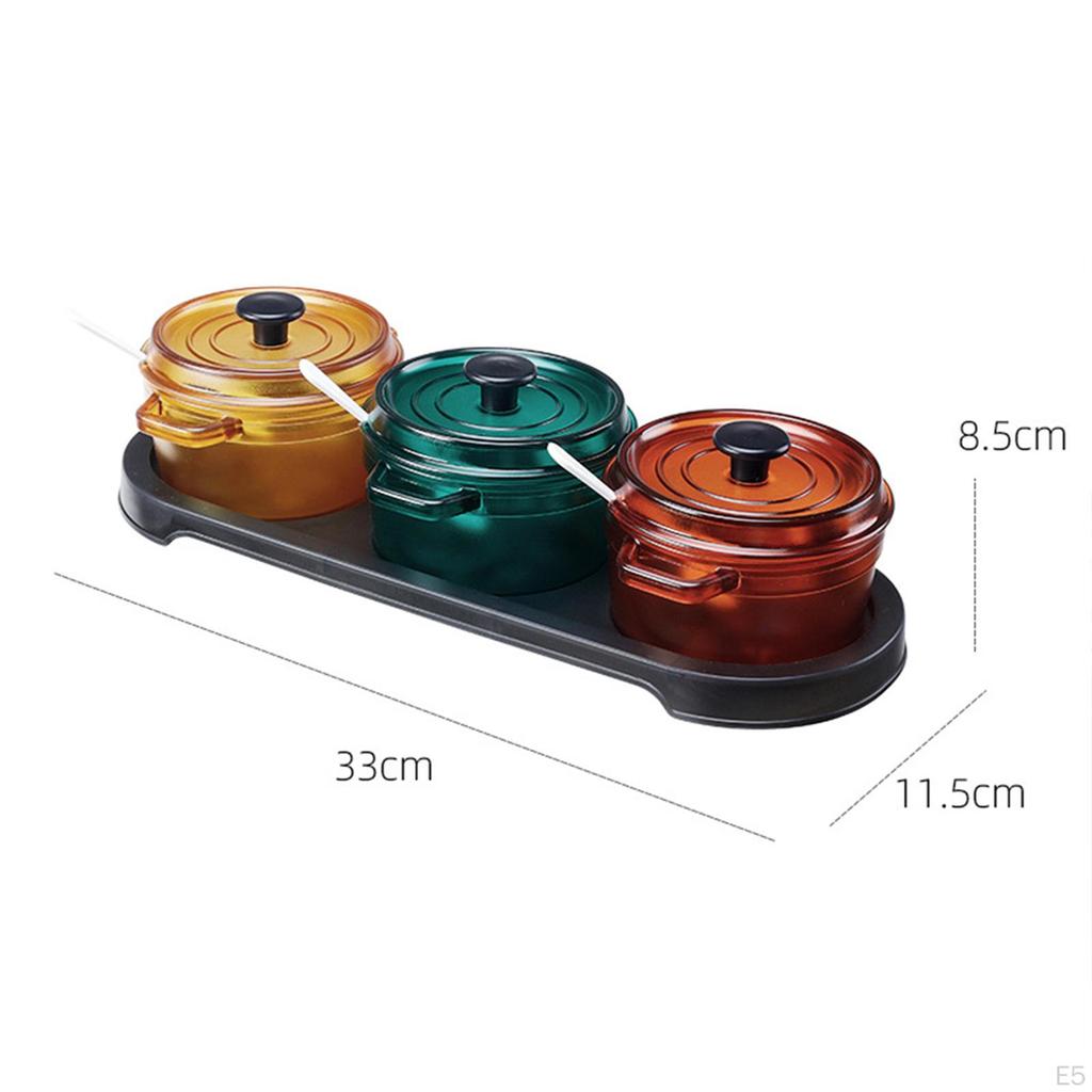 Elegant Spice Organizer Set with Sugar Jars And Serving Plate