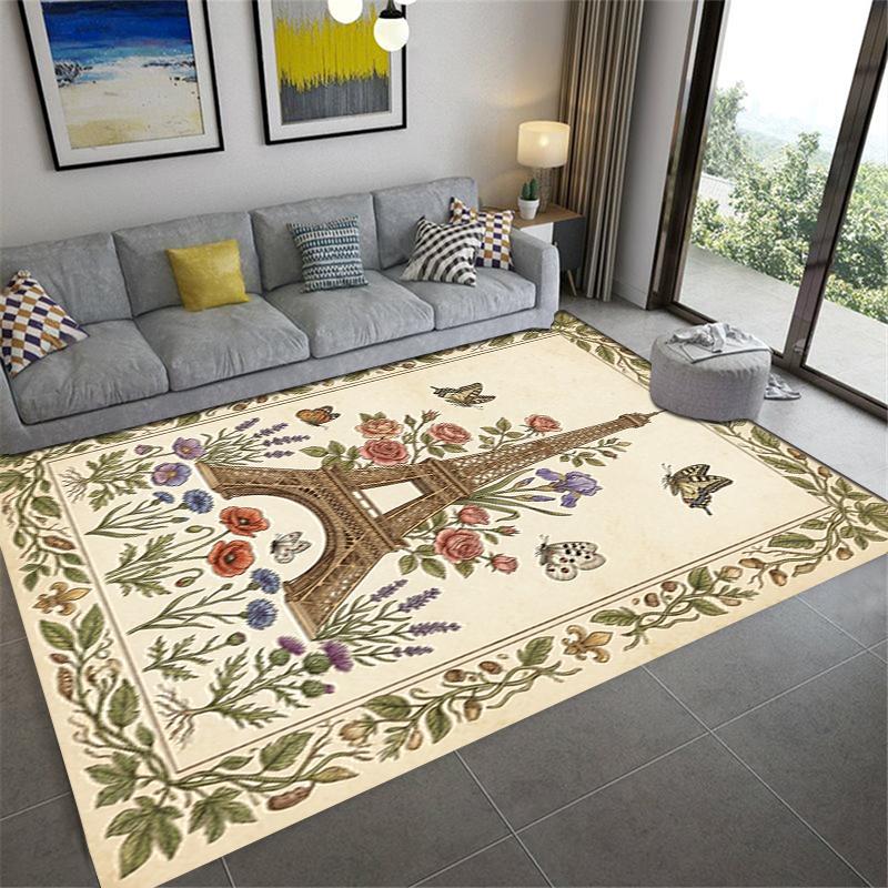 2025 New Paris Eiffel Tower Carpet Rug for Living Room Bedroom Home Sofa Decoration,Kids play Non-slip Floor Mat95