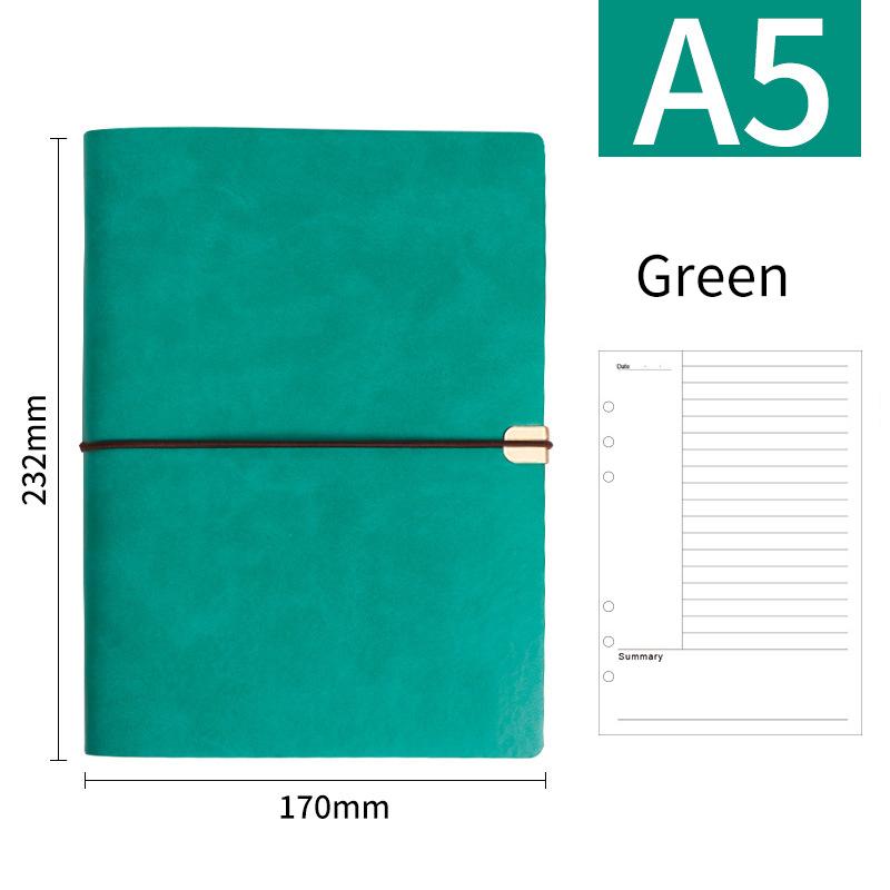 A5 B5 Business Leather Journal Notebooks 6 Ring Binder Planner with 100 Sheets  Blank Printed Loose-leaf Diary Notebook