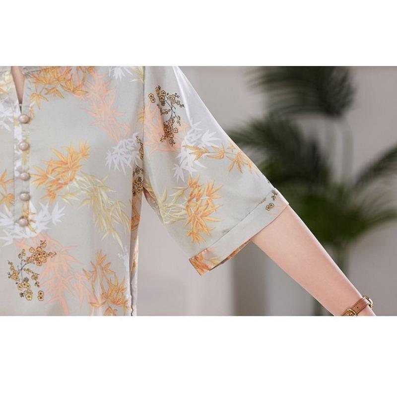 Neue Sommer-T-Shirts im chinesischen Stil Lockere Damenhemden im westlichen Stil Dünne lässige Oberteile mit Temperament