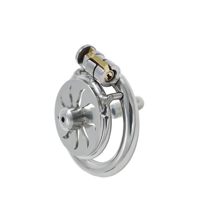 Men Short CB Lock Penis Cage Cock Lock Stainless Steel Chastity Lock Sex Toy Femdom BDSM Cock Ring Ball Stretcher