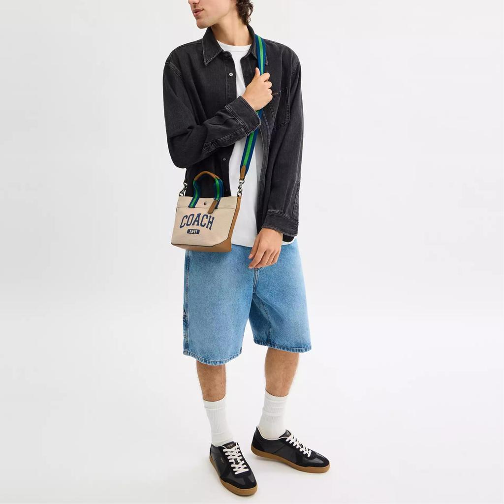Coach 20 Logo Embossed Canvas Tote Bag Men Tote Bags Multicolor CBK29-QBLBO