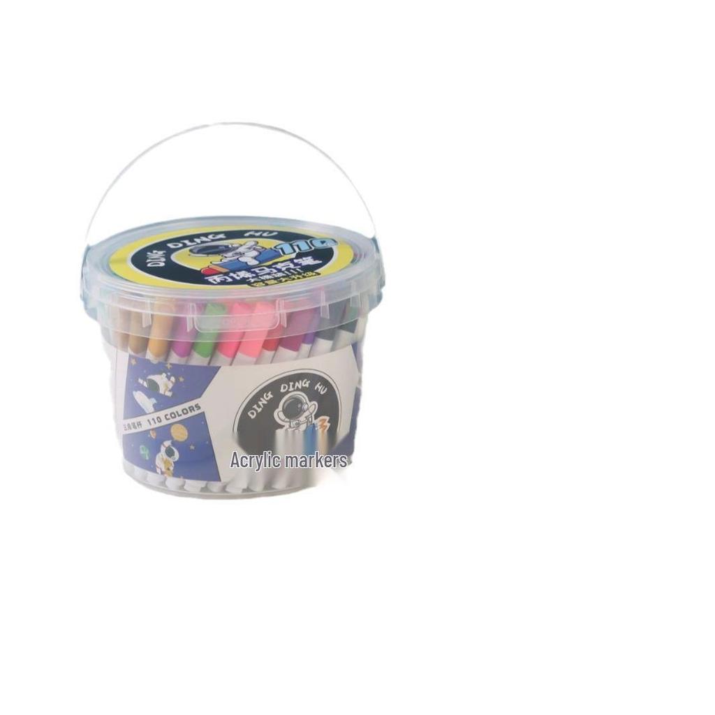 Dingdinghu 110-Color Stackable Acrylic Marker Pen Set for Kids' Drawing On Opaque Paper