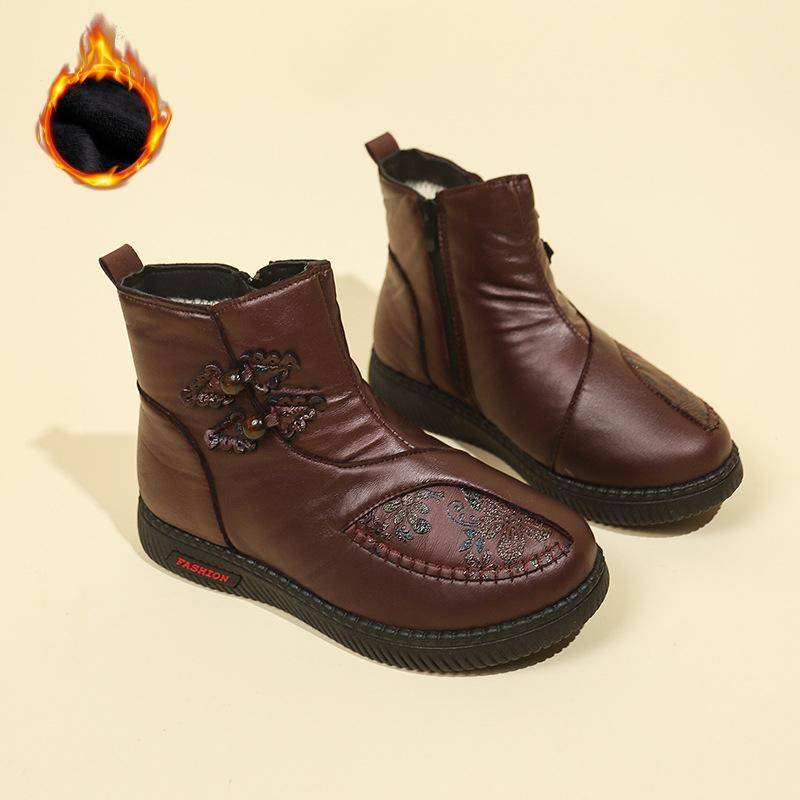 Теплые короткие сапоги из овечьей шерсти Winter Plus Velvet, нескользящие, водонепроницаемые, с мягкой подошвой, из хлопка для пожилых людей 39