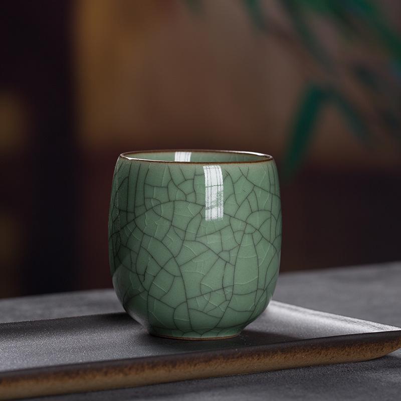 Large Longquan Celadon Ceramic Tea Cup - Master Gongfu Style Gift Bowl