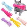 Octopus Cat Toy with Squeaker Fluffy Tentacle Teaser Biting Toy Chew-resistant Octopus Toy Interactive Pet Plaything for Cats