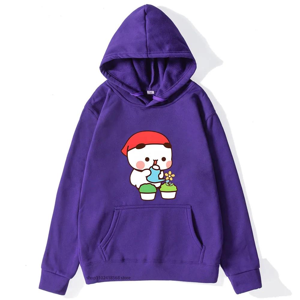 DuDu und BuBu Pflanzen Ihre Blumen Hoodies Niedliche Kawaii Panda Bär Sweatshirts Partnerkleidung Damen Streetwear Herren