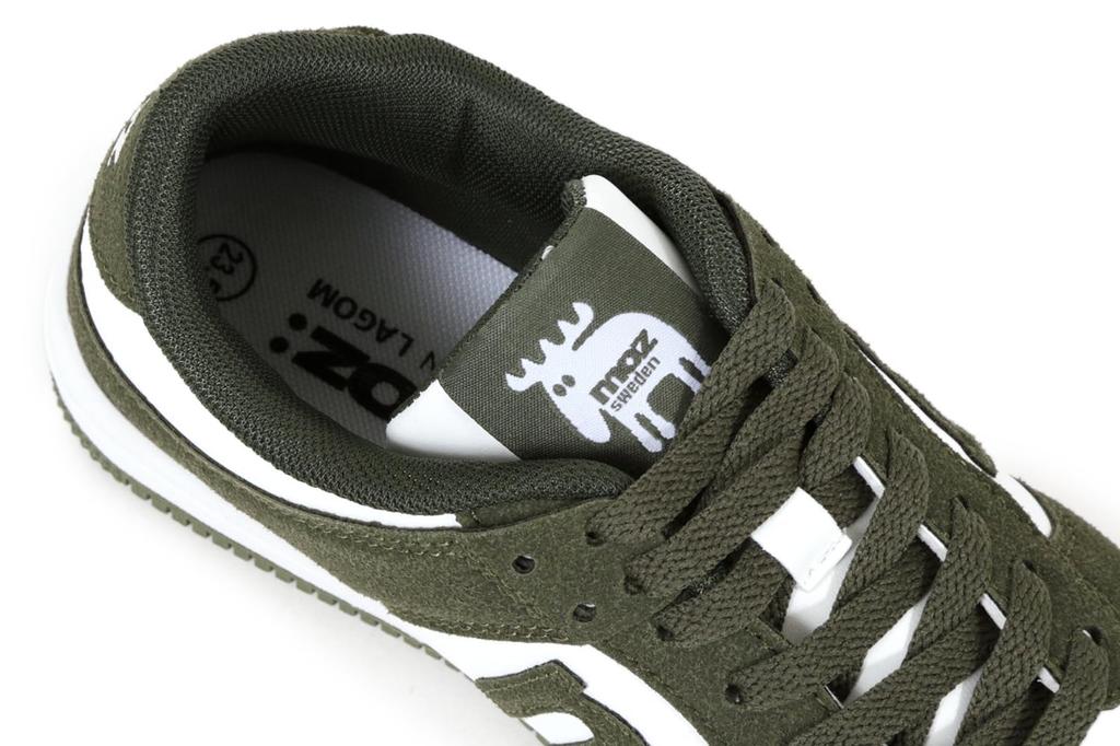 Sneakers Low Cut Combination Color Athletic Shoes Sports [Mozu] Women's White/Khaki 24.5cm