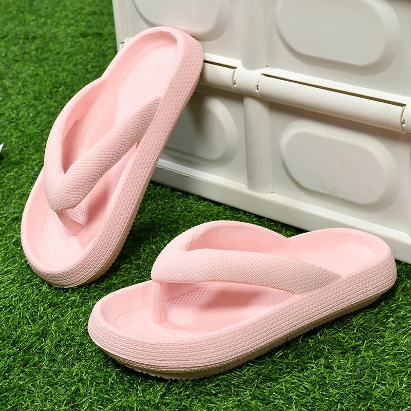 Fashion Thick Sole Slippers Men EVA Flip Flops Summer Shoes Couple Slippers Big Size 47 Outdoor Beach Sandals for Men Chanclas De Hombre