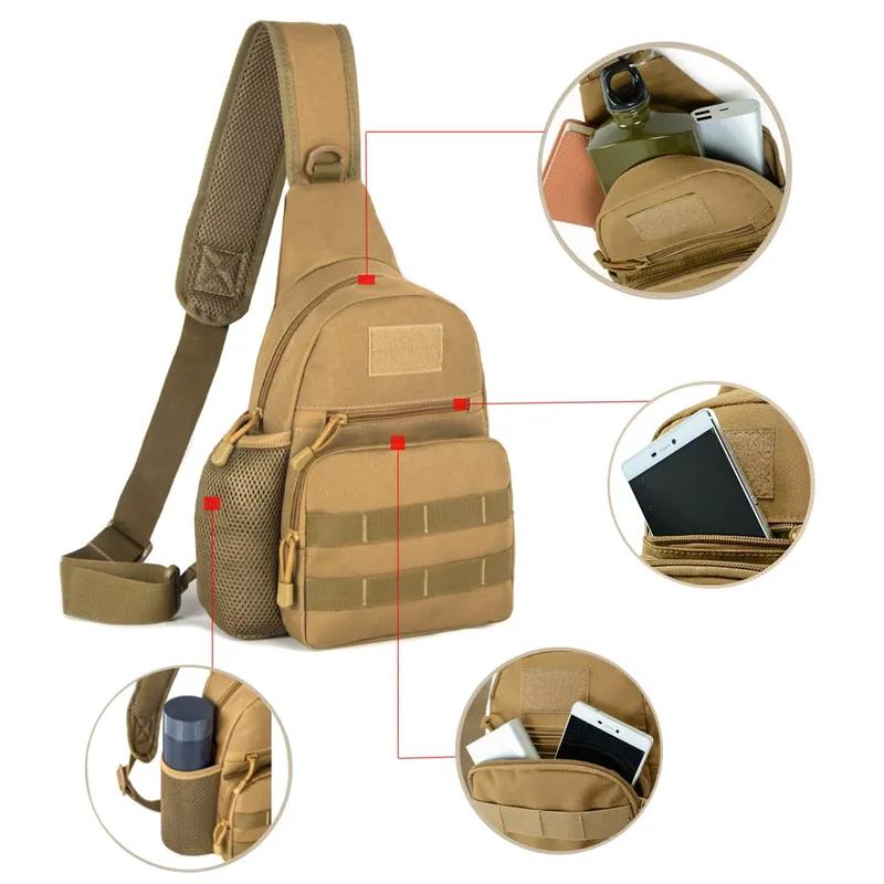 Tactical Shoulder Bag Hiking Backpack Men's Nylon Outdoor Hunting Camping Fishing Molle Hiking Chest Sling Bag