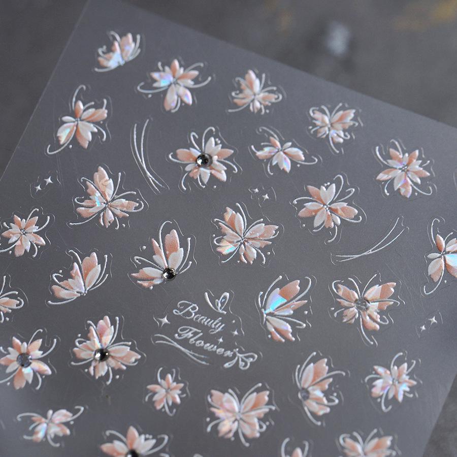 TENSOR Frosted Self-Adhesive Nail Stickers with Rhinestones (TL-269) - Hot Stamping Series