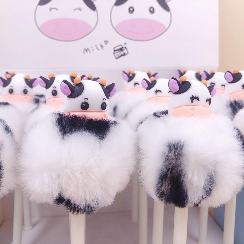 1 Stück süßer Plüsch-Kuh-Gelstift, kreatives Pressebüro, Geschenk, Schulbedarf, Schreibwaren, Kawaii, lustige Stifte