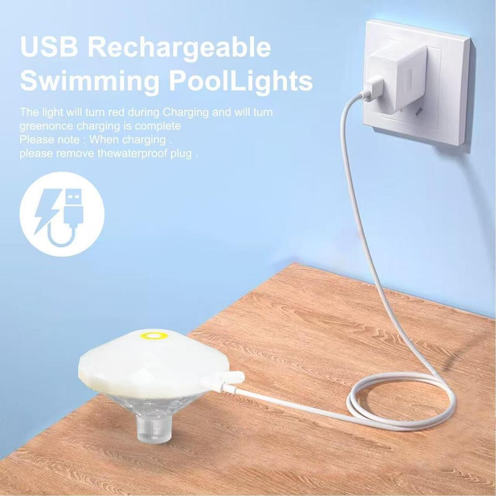 Proiettore LED per Piscina a Sette Colori: Luce galleggiante per atmosfera romantica in piscina, bagno e feste.
