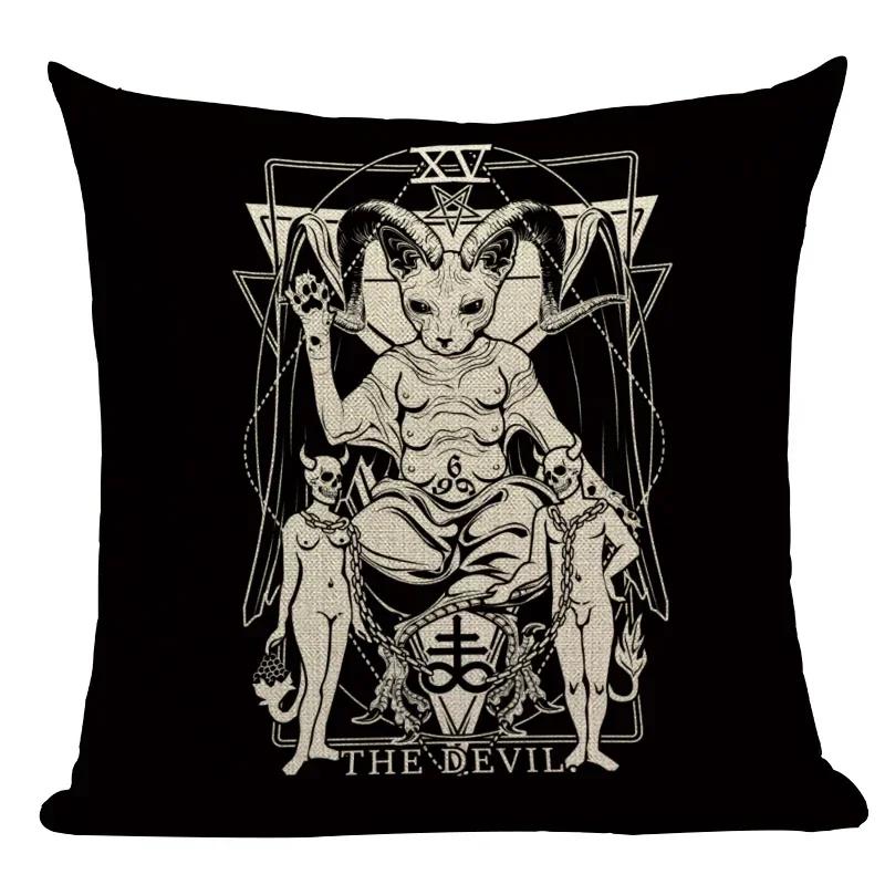 Dark Tarot, Gothic Style Double-Sided Printed Pillow Cover Short Plush Suitable Living Rooms Bedrooms Sofas Throw Cushion Cover