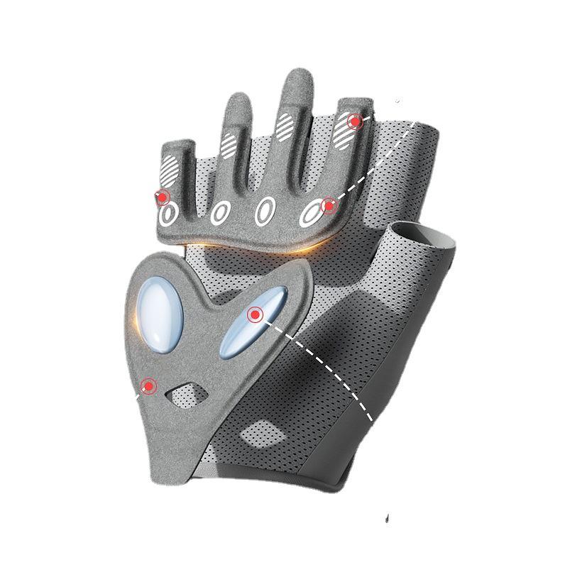 Anti Slip Shock Absorbing Ice Silk Fitness Cycling Gloves for Men Women Summer Breathable Yoga Sports Train Gloves