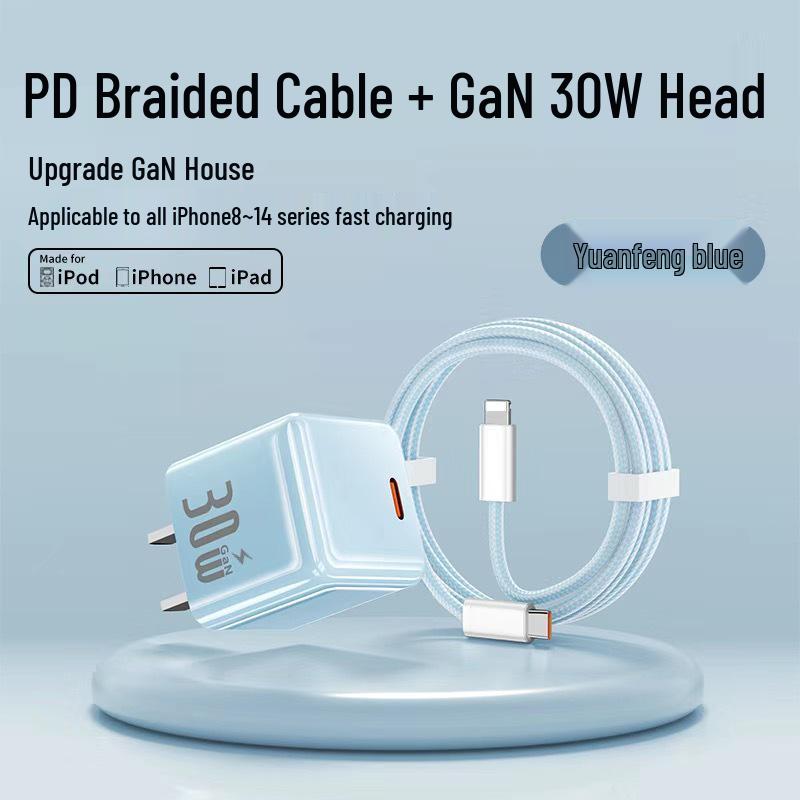 PD 30W Transparent GaN Charger for Apple 8-17 Phones - Fast Charging