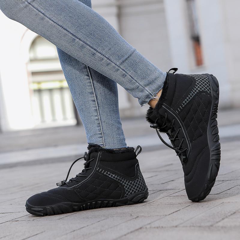 Women’s Winter Boots Outdoor Men’s Green Wide Palm Warm Cotton-padded Shoes High Top Hiking Boots for Couple Plus Size