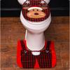 2Pcs/set Santa Pattern Bathroom Seat Set Dust Proof Santa Floor Carpet  Protection  Floor
