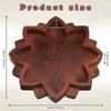 Wooden Lotus Tray Lotus Shape Crystal Stone Holder Crystal Display Tray with Bottom Non-Slip Pad for Aromatherapy Oils Jewelry