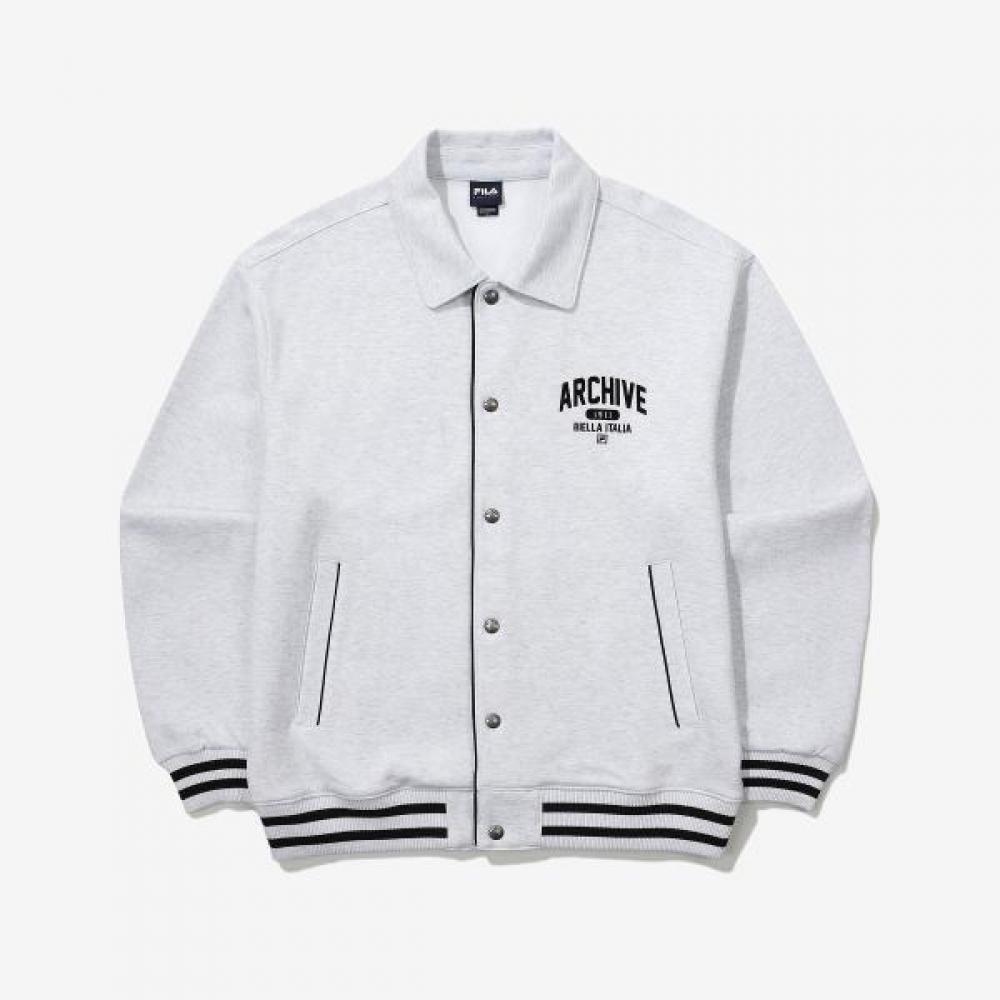 

Fila Cotton Blend Graphic Stadium Jacket WHITEMELANGE/100