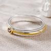 Classic Inlaid Purple CZ Women's Ring Retro Two Color Geometry Daily Wear Party Jewelry Anniversary Gift