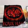 1PC Custom Name frankfurt football Patterned Flannel Blanket Suitable For All Seasons for Home Decor Warmth and Comfort Gifts Holiday Present_xia