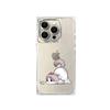 Square Back Tube Protection Clear Case For iPhone 16 ProMax 11 13 15 Plus 14 Pro Max 12 Anti-Oxygen,Cat And Mouse Eye Contact Pattern Casing