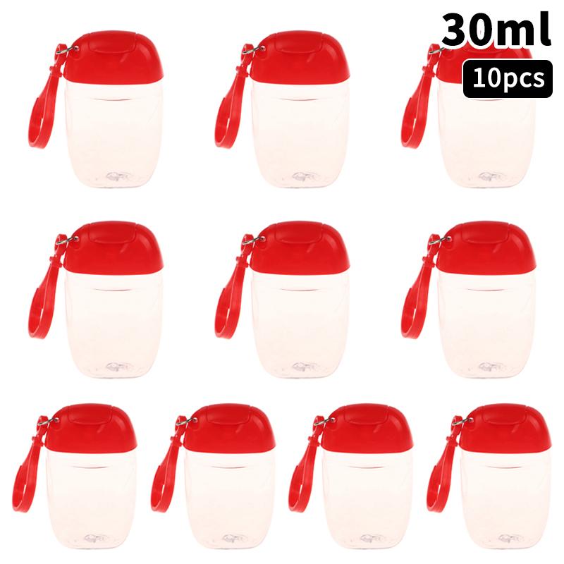 10 Pcs 30Ml Mini Soap Dispenser Container Diy Portable Refillable Bottles With Hook Hand Sanitizer Cosmetics Container Outdoor
