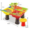 Kids Sand Water Table Play Set, Outdoor/Indoor Sandbox Toy Beach Toys Tools, 4-in-1 Activity Table for Toddlers, Summer Backyard Beach Toy for Kids 3+