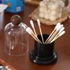 Plastic Dental Floss Case Clear Dome Lid Toothpick Storage Box Cotton Swab Jar  Living Room