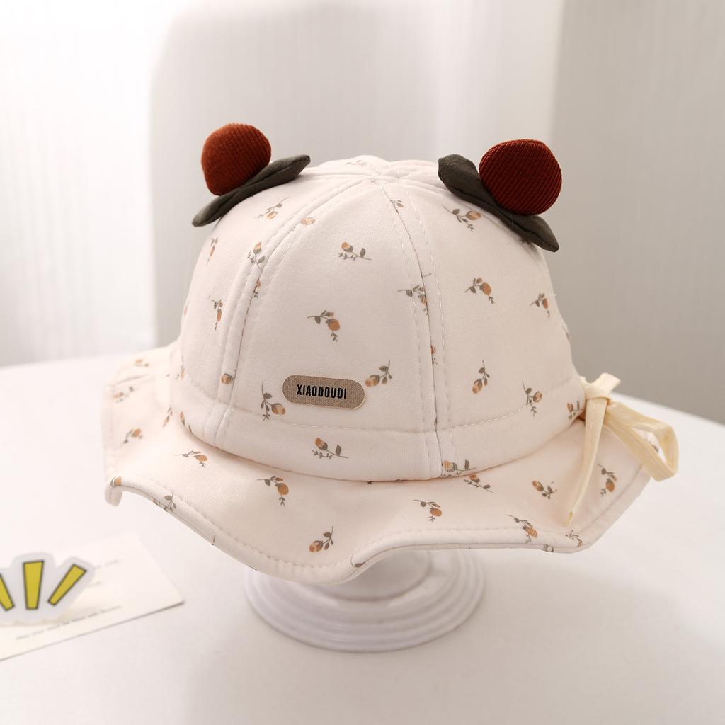 Kids Spring Autumn Cartoon Bucket Hat Boys Girls Windproof Sun Hat Simple Versatile Baby Cap