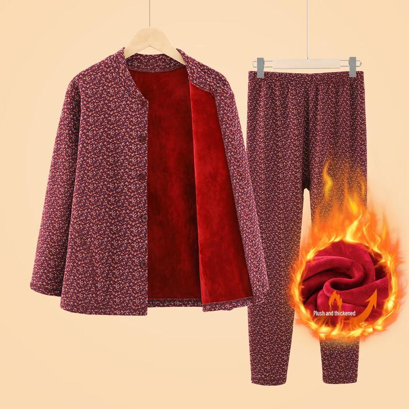 

Комплект для пожилых женщин: теплый кардиган и топ на плюшевой подкладке XL