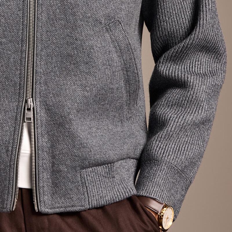 Antonio Men's Wool Blend Knit Zipper Jacket