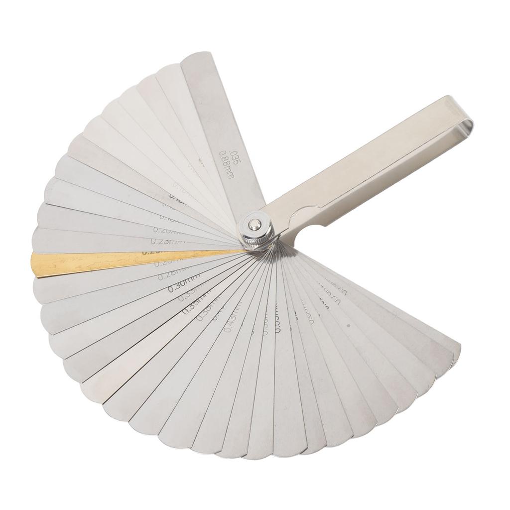 9 Stück Unterseiten-Radiuslehre Edelstahl 32 Klingen Saitenlagenlehre Lineal Schlüsselanhänger-Set