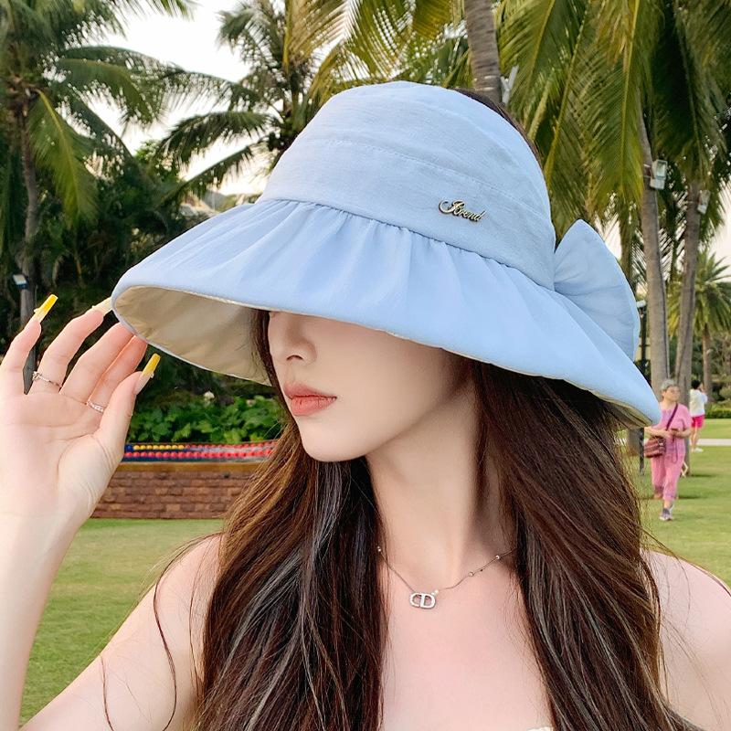 Summer color glue big brim sunscreen hat fashion versatile bucket hat outdoor cycling shade empty top hat children