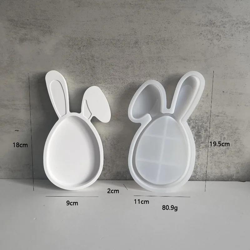 

Rabbit Series Lop-Eared Tray Molds Easter Design for Gypsum & Epoxy Resin Compatible Dish Storage Plate Home Garden Decor
