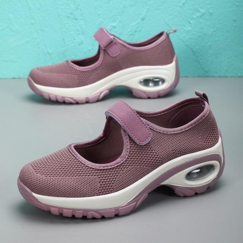 Women's Casual Mesh Shoes Breathable Sneakers Air Cushion Sport Running Shoes Non Slip Wedge Platform Shoe Loafers Zapatos Mujer