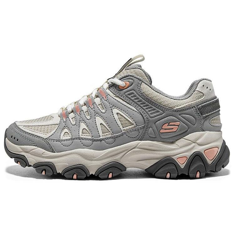 Skechers DLITES Women White Grey Low Top Outdoor Shoes Cushioning Comfortable 180172-NTGY 37.5