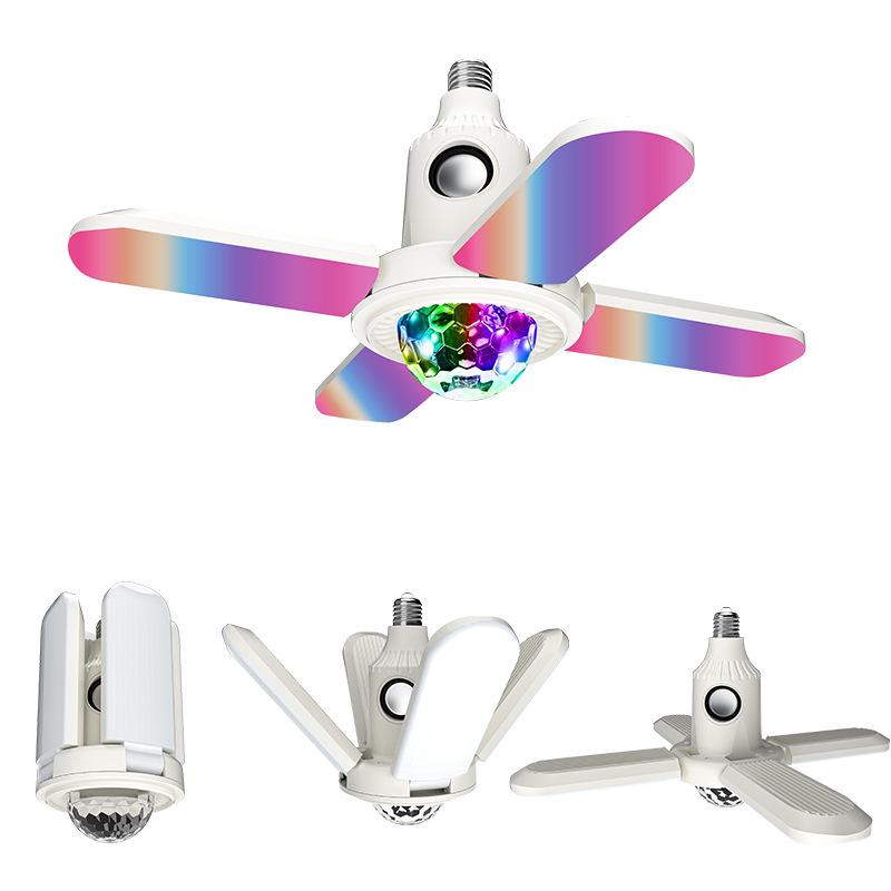 Bluetooth RGB Bunte Sternenhimmel Vierblatt Hochleistungs E27 Glühbirne für Wohnzimmer- & Schlafzimmeratmosphäre