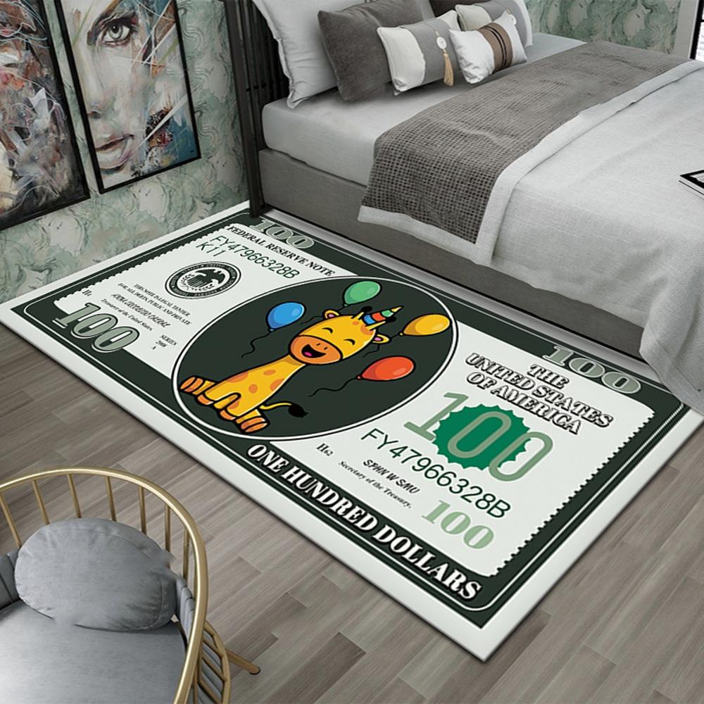 Creative Dollar Coins Cartoon Pattern Carpet Cat and Mouse Personalized Study Floor Mat Footwear Home Decoration