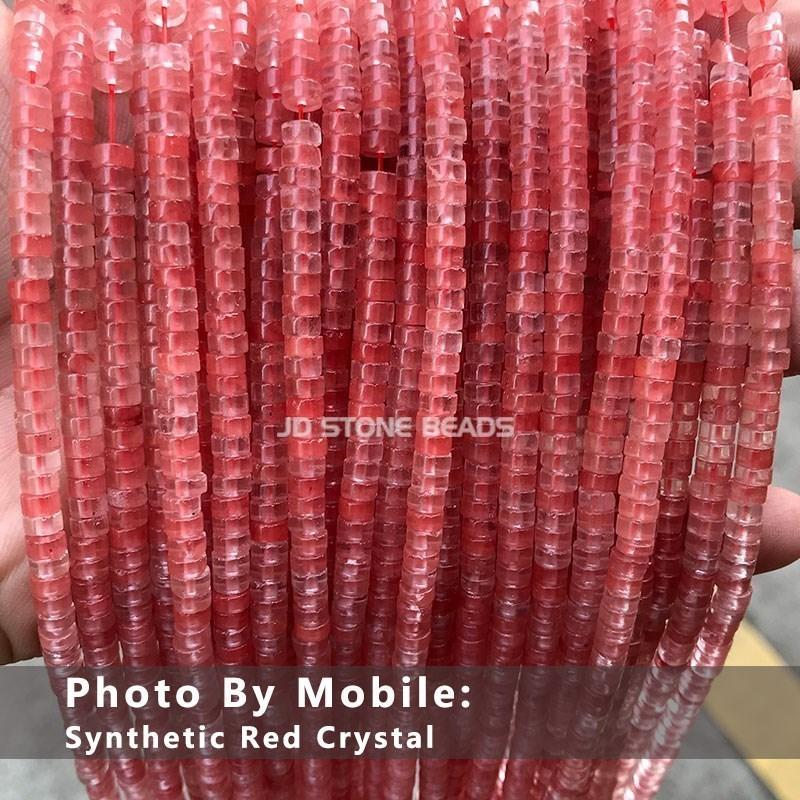 4x2mm Natural Pink Opal Turquoise Jasper Rondelle Beads Cylinder Flat Loose Spacer Bead For Jewelry Making Diy Bracelet Necklace