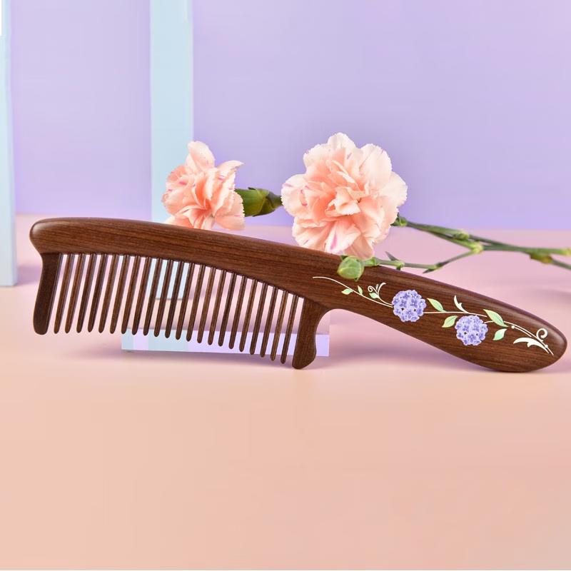 Tan Mujian Kingwood Inlaid Comb Gift Set
