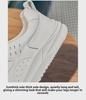 2025 Women's Flat White Leather Lace-Up Casual Sneakers: Comfortable & Simple for Spring