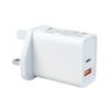 PD 20W QC3.0 A+C UK Plug Type C Dual Ports Chargers Adapters Fast Charging Travel Wall Charger for IPhone Portable Adapter UKCA
