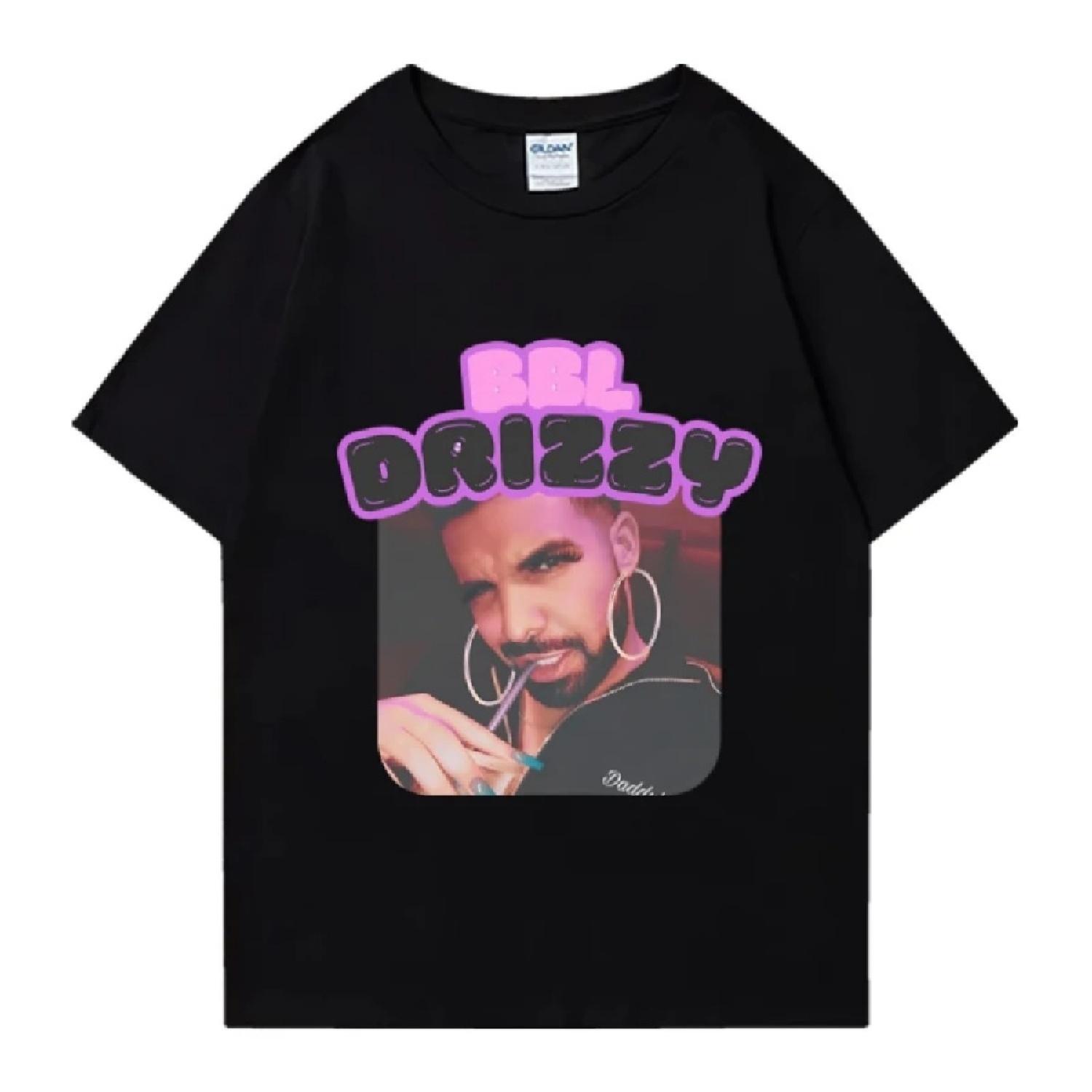 

2024 New Summer Rapper Drake BBL DRIZZY music T shirt Unisex Fashion Y2k short sleeve T-shirts Men Women black 100% Cotton Tops XXXXXL