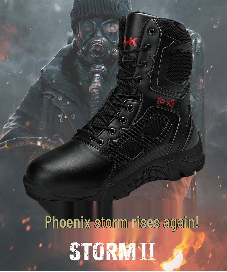 2022 Men's Waterproof Military Tactical High-Top Boots: Breathable Steel Toe Outdoor Footwear