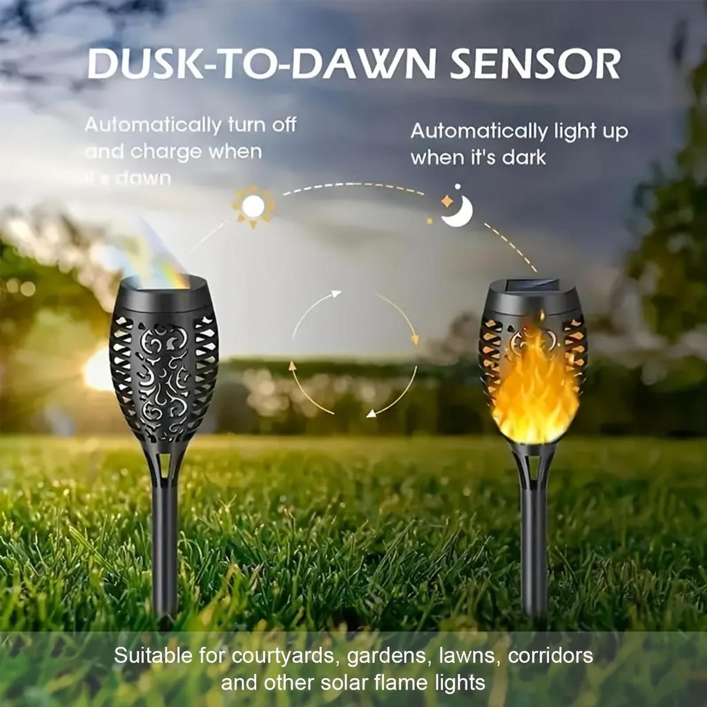 LED Solar Flame Light Outdoor,Waterproof 12LEDs Torches Landscape Lamp for Outdoor Courtyard Garden Yard,Halloween Decorations